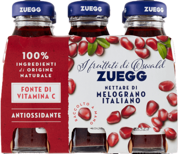 ZUEGG NETTARE FRUIT JUICE MELOGRANO GLASS 125 ML X6 (4 in a box ...