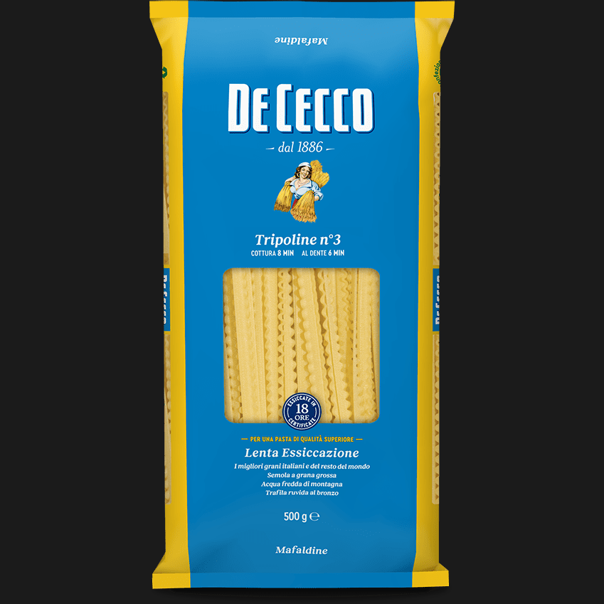 DE CECCO PASTA DI SEMOLA TRIPOLINE N.3 500 GR (24 in a box) –   - The best E-commerce of Italian Food in UK