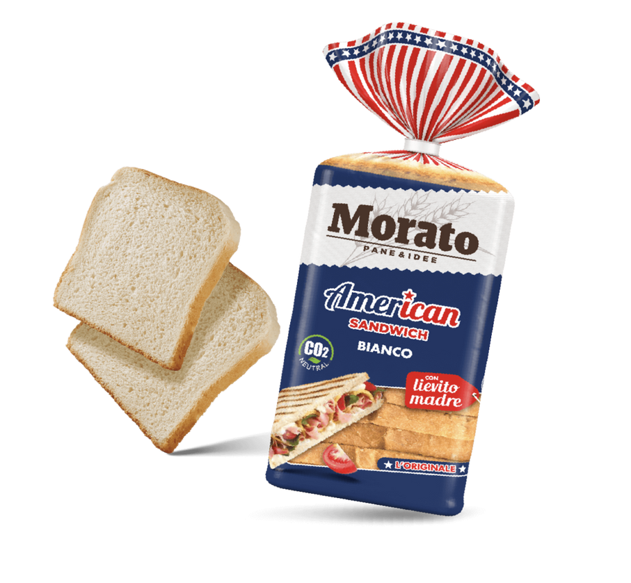 MORATO BREAD AMERICAN SANDWICH BIANCO 550 GR (9 in a box) –   - The best E-commerce of Italian Food in UK